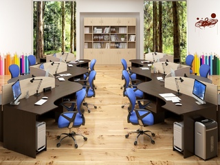 Фото Пример офиса Simple №5. Примеры комплектаций офисной мебели Simple.