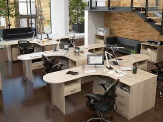 Фото Пример офиса Simple №6. Примеры комплектаций офисной мебели Simple.