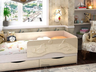 Фото Детская кровать Дельфин 1,6. Детские кровати с бортиком.