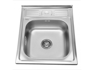 Фото Мойка нержавеющая, 50х60, 0.8х180, выпуск 3 1/2 с сифоном. Накладные мойки.