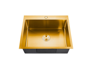 Фото Мойка врезная нерж. MELANA ProfLine H6050 ЗОЛОТО. Врезные мойки из нержавейки.