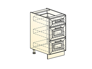Фото Атланта Шкаф рабочий L400 (3 ящ.) (эмаль). Модули для кухни Атланта.