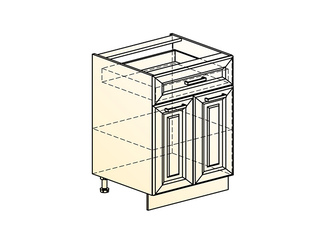 Фото Атланта Шкаф рабочий L600 (2 дв. гл. 1 ящ.) (эмаль). Модули для кухни Атланта.
