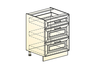 Фото Атланта Шкаф рабочий L600 (3 ящ.) (эмаль). Модули для кухни Атланта.