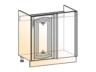 Фото Бергамо Шкаф рабочий под мойку угл. L800 (1 дв. гл.) (эмаль). Модули для кухни Бергамо.