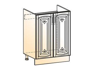 Фото Бергамо Шкаф рабочий под мойку L600 (2 дв. гл.) (эмаль). Модули для кухни Бергамо.