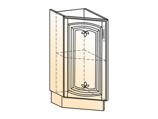 Фото Бергамо Шкаф рабочий концевой 45 гр. L300 (1 дв. гл.) (эмаль). Модули для кухни Бергамо.