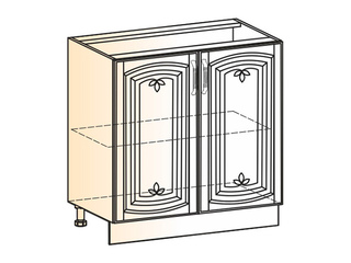 Фото Бергамо Шкаф рабочий L800 (2 дв. гл.) (эмаль). Модули для кухни Бергамо.