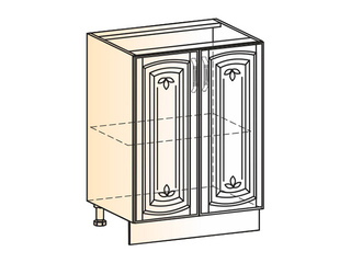 Фото Бергамо Шкаф рабочий L600 (2 дв. гл.) (эмаль). Модули для кухни Бергамо.