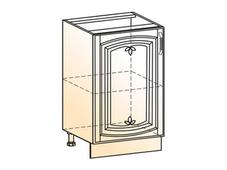 Фото Бергамо Шкаф рабочий L500 (1 дв. гл.) (эмаль). Модули для кухни Бергамо.
