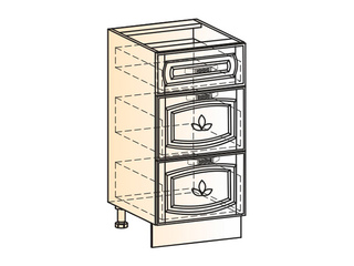 Фото Бергамо Шкаф рабочий L400 (3 ящ.) (эмаль). Модули для кухни Бергамо.