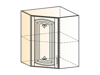 Фото Бергамо Шкаф навесной угл L600х600 H720 (1 дв. гл.) (эмаль). Модули для кухни Бергамо.