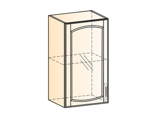 Фото Бергамо Шкаф навесной L400 H720 (1 дв. рам.) (эмаль). Модули для кухни Бергамо.