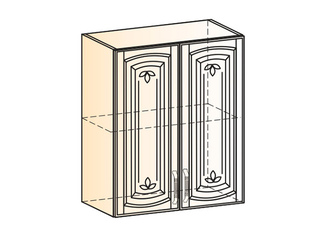 Фото Бергамо Шкаф навесной L600 H720 (2 дв. гл.) (эмаль). Модули для кухни Бергамо.