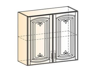 Фото Бергамо Шкаф навесной L800 H720 (2 дв. гл.) (эмаль). Модули для кухни Бергамо.