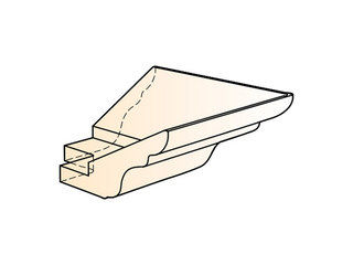 Фото Бергамо Элемент карниза концевой наружный (90 град.). Комплектующие кухни Бергамо.