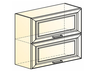 Фото Атланта Шкаф навесной L800 Н720 (2 дв. гл. гориз.) (эмаль). Модули для кухни Атланта.