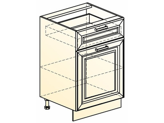 Фото Атланта Шкаф рабочий L500 (1 дв. гл. 1 ящ.) (эмаль). Модули для кухни Атланта.