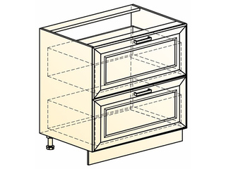 Фото Атланта Шкаф рабочий L800 (2 ящ.) (эмаль). Модули для кухни Атланта.