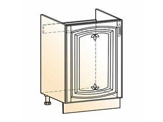 Фото Бергамо Шкаф рабочий под мойку L600 (1 дв. гл.) (эмаль). Модули для кухни Бергамо.