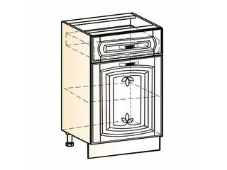 Фото Бергамо Шкаф рабочий L500 (1 дв. гл. 1 ящ.) (эмаль). Модули для кухни Бергамо.