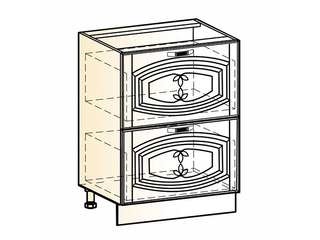 Фото Бергамо Шкаф рабочий L600 (2 ящ.) (эмаль). Модули для кухни Бергамо.