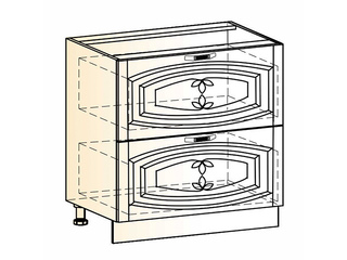 Фото Бергамо Шкаф рабочий L800 (2 ящ.) (эмаль). Модули для кухни Бергамо.