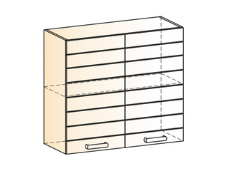 Фото Виктория Шкаф навесной L800 Н720 (2 дв. гл.). Модули для кухни Виктория.