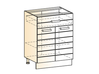 Фото Виктория Шкаф рабочий L600 (2 дв. гл. 1 ящ.). Модули для кухни Виктория.