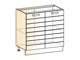 Фото Виктория Шкаф рабочий L800 (2 дв. гл.). Модули для кухни Виктория.