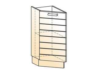 Фото Виктория Шкаф рабочий концевой 45 гр. L300 (1 дв. гл.). Модули для кухни Виктория.