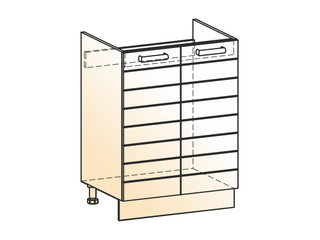 Фото Виктория Шкаф рабочий под мойку L600 (2 дв. гл.). Модули для кухни Виктория.