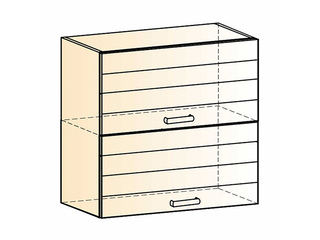 Фото Виктория Шкаф навесной L800 Н720 (2 дв. гл. гориз). Модули для кухни Виктория.