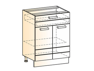Фото Мечта Шкаф рабочий L600 (2 дв. гл. 1 ящ.). Модули для кухни Мечта.