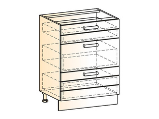 Фото Мечта Шкаф рабочий L600 (3 ящ.). Модули для кухни Мечта.