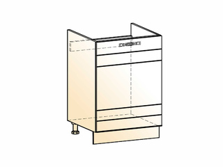 Фото Мечта Шкаф рабочий под мойку L600 (1 дв. гл.). Модули для кухни Мечта.