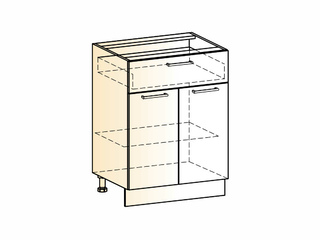 Фото Яна Шкаф рабочий L600 (2 дв. гл. 1 ящ.). Модули для кухни Яна.