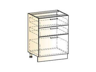 Фото Яна Шкаф рабочий L600 (3 ящ.). Модули для кухни Яна.