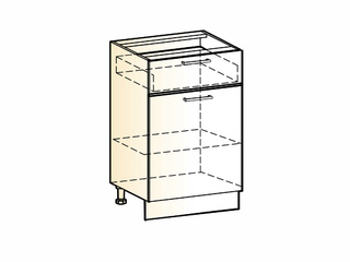 Фото Яна Шкаф рабочий L500 (1 дв. гл. 1 ящ.). Модули для кухни Яна.