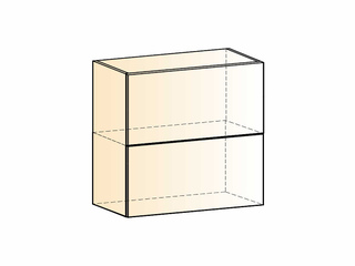 Фото Бостон Шкаф навесной L800 Н720 (2 дв. гл. гориз.). Модули для кухни Бостон.