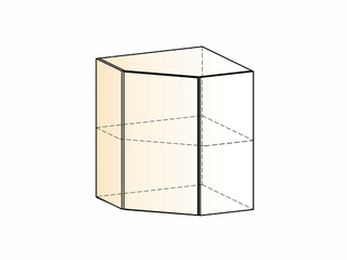 Фото Бостон Шкаф навесной угл. L600х600 Н720 (1 дв. гл.). Модули для кухни Бостон.