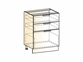 Фото Бостон Шкаф рабочий L600 (3 ящ.). Модули для кухни Бостон.