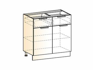 Фото Бостон Шкаф рабочий L800 (2 дв. гл. 2 ящ.). Модули для кухни Бостон.