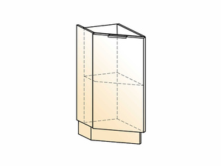 Фото Бостон Шкаф рабочий концевой 45 гр. L300 (1 дв. гл.). Модули для кухни Бостон.