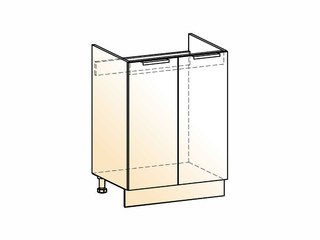 Фото Бостон Шкаф рабочий под мойку L600 (2 дв. гл.). Модули для кухни Бостон.