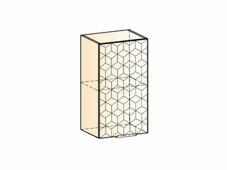 Фото Стоун Шкаф навесной L400 Н720 (1 дв. гл.) с фрезеровкой. Модули для кухни Стоун.