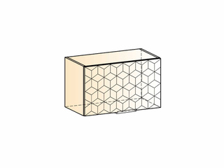 Фото Стоун Шкаф навесной L600 Н360 (1 дв. гл.) с фрезеровкой. Модули для кухни Стоун.