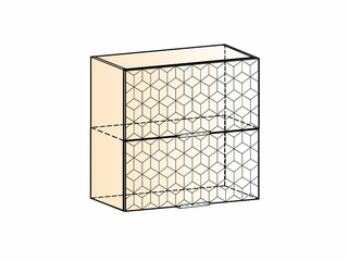 Фото Стоун Шкаф навесной L800 Н720 (2 дв. гл. гориз.) с фрезеровкой. Модули для кухни Стоун.