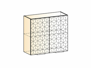 Фото Стоун Шкаф навесной L800 Н720 (2 дв. гл.) с фрезеровкой. Модули для кухни Стоун.