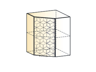 Фото Стоун Шкаф навесной угл. L600x600 Н720 (1 дв. гл.) с фрезеровкой. Модули для кухни Стоун.